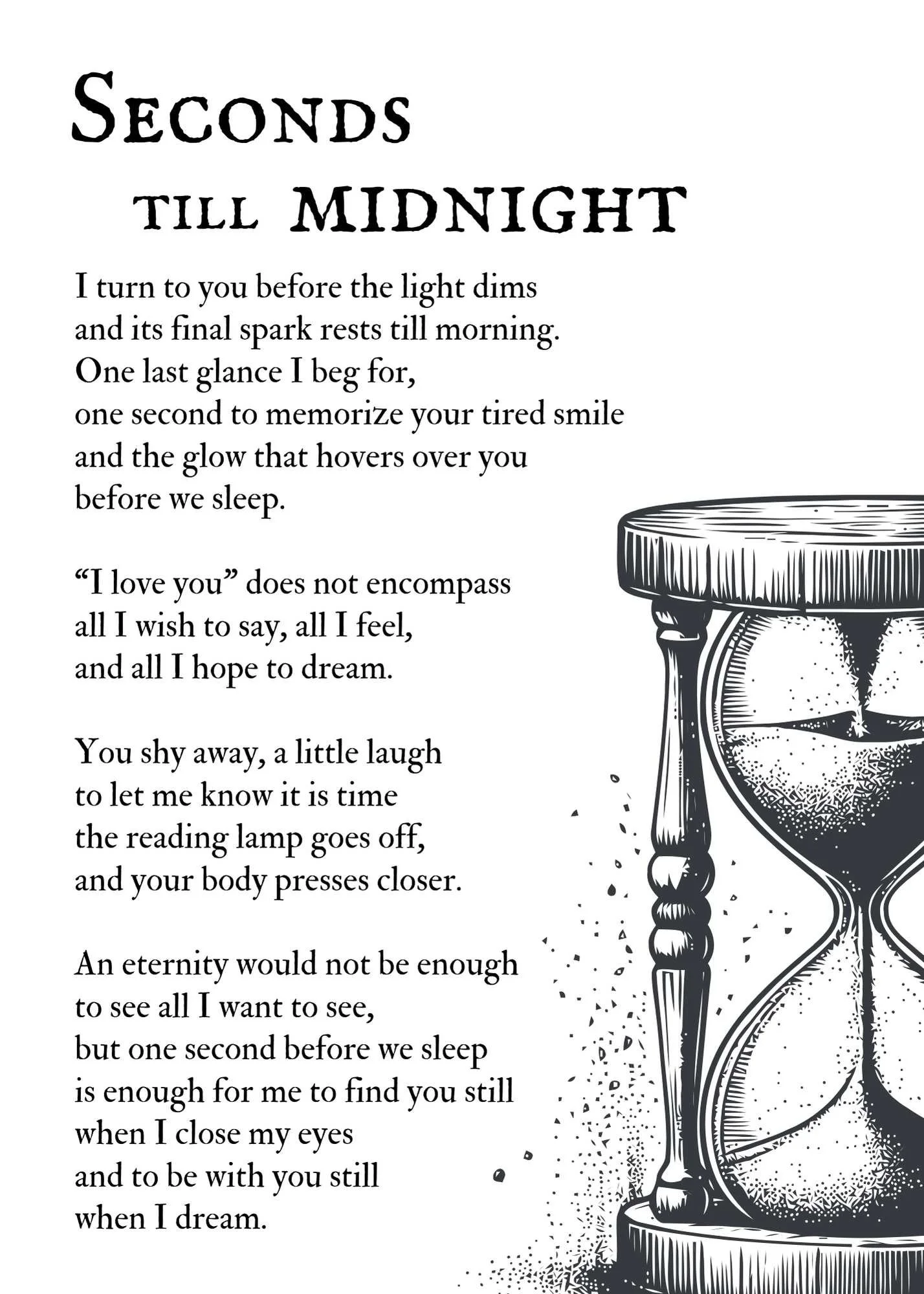 Seconds till Midnight - A Nightly Poem of Love & Dreams | Poster